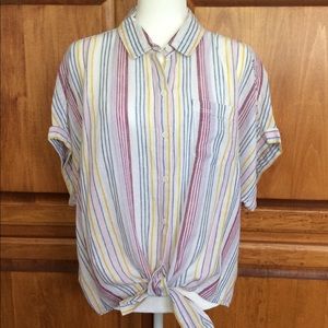 Beach Lunch Lounge Stripe Top XL
